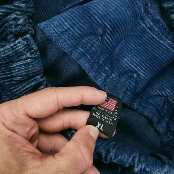 Dr. Collectors Teddy Forever Corduroy Raw Hem Pants Baggy Womens Size XL Blue - Picture 10 of 12